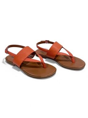 Style & Co Sadiee Slingback Thong Sandals Flat Comfort Papaya Orange 7 NEW